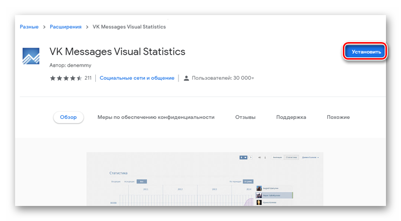 Установка плагина VK Messages Visual Statistics для анализа бесед в ВК